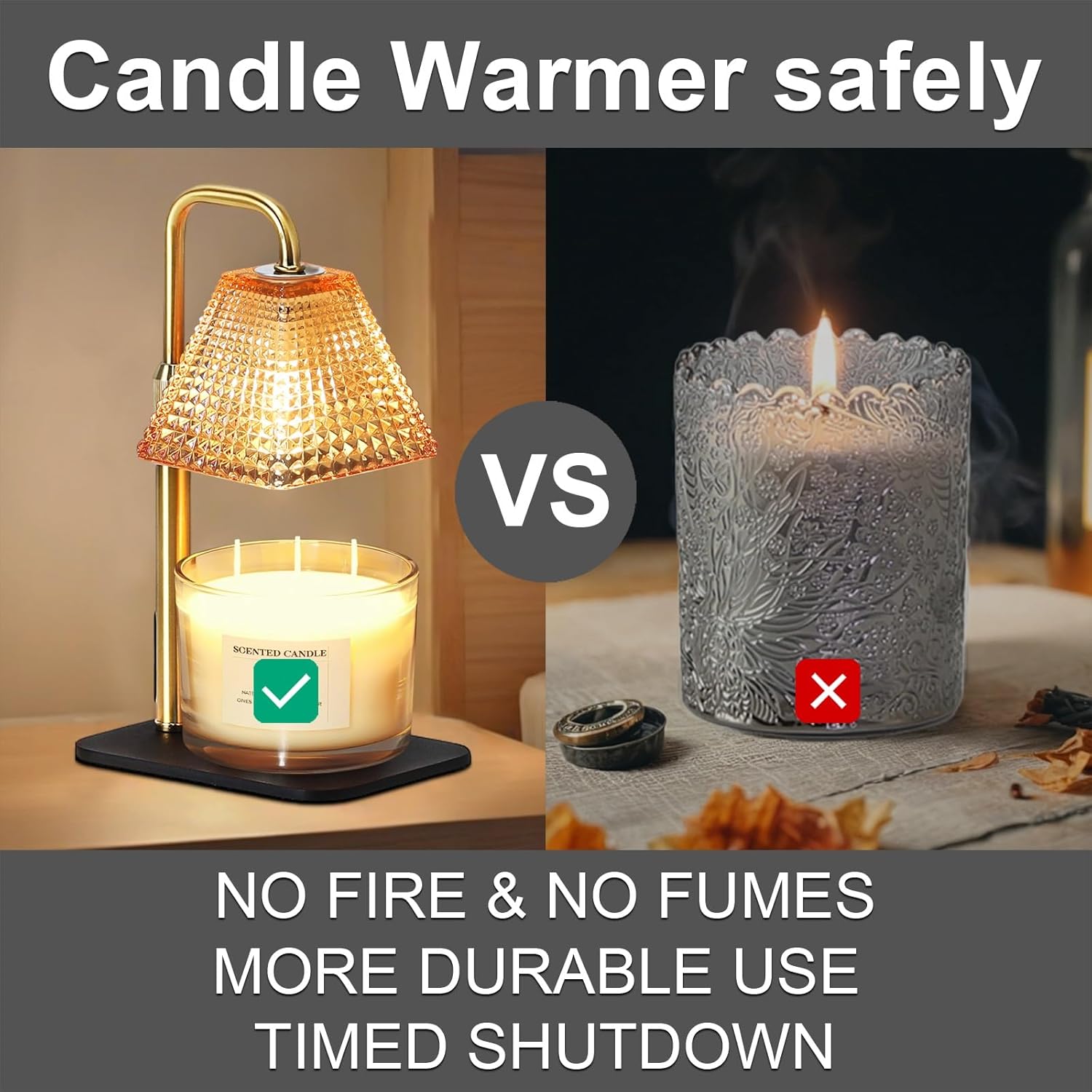 Candle Warmer Lp with Timer Dimmer Adjustable Height, Electric Wax