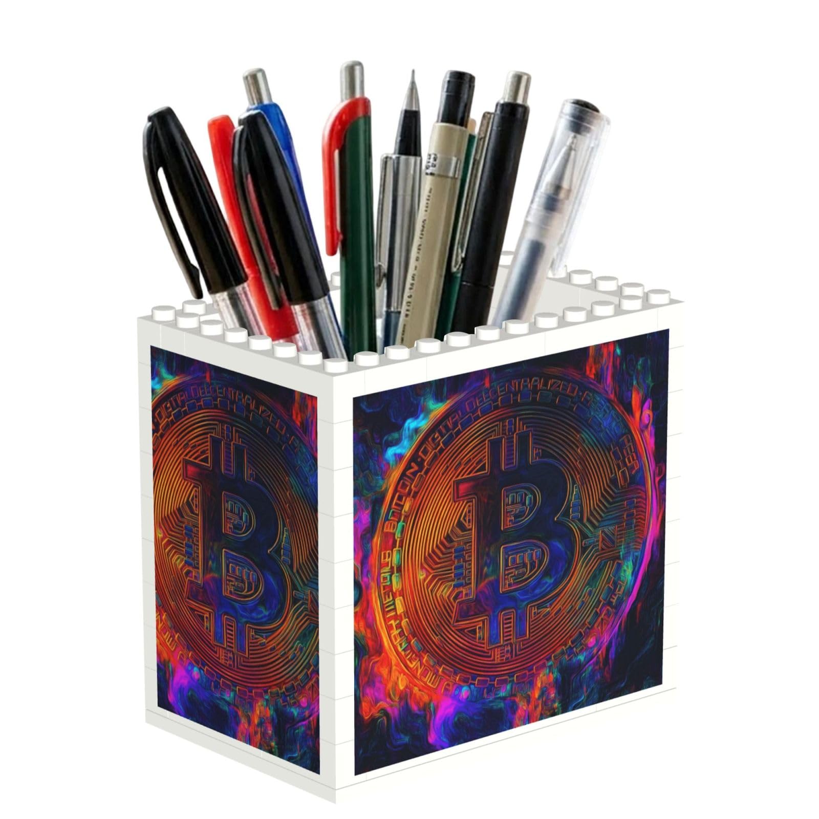 SXZVVBN Colorful Coins Building Block Desk Tidy ABS Organiser