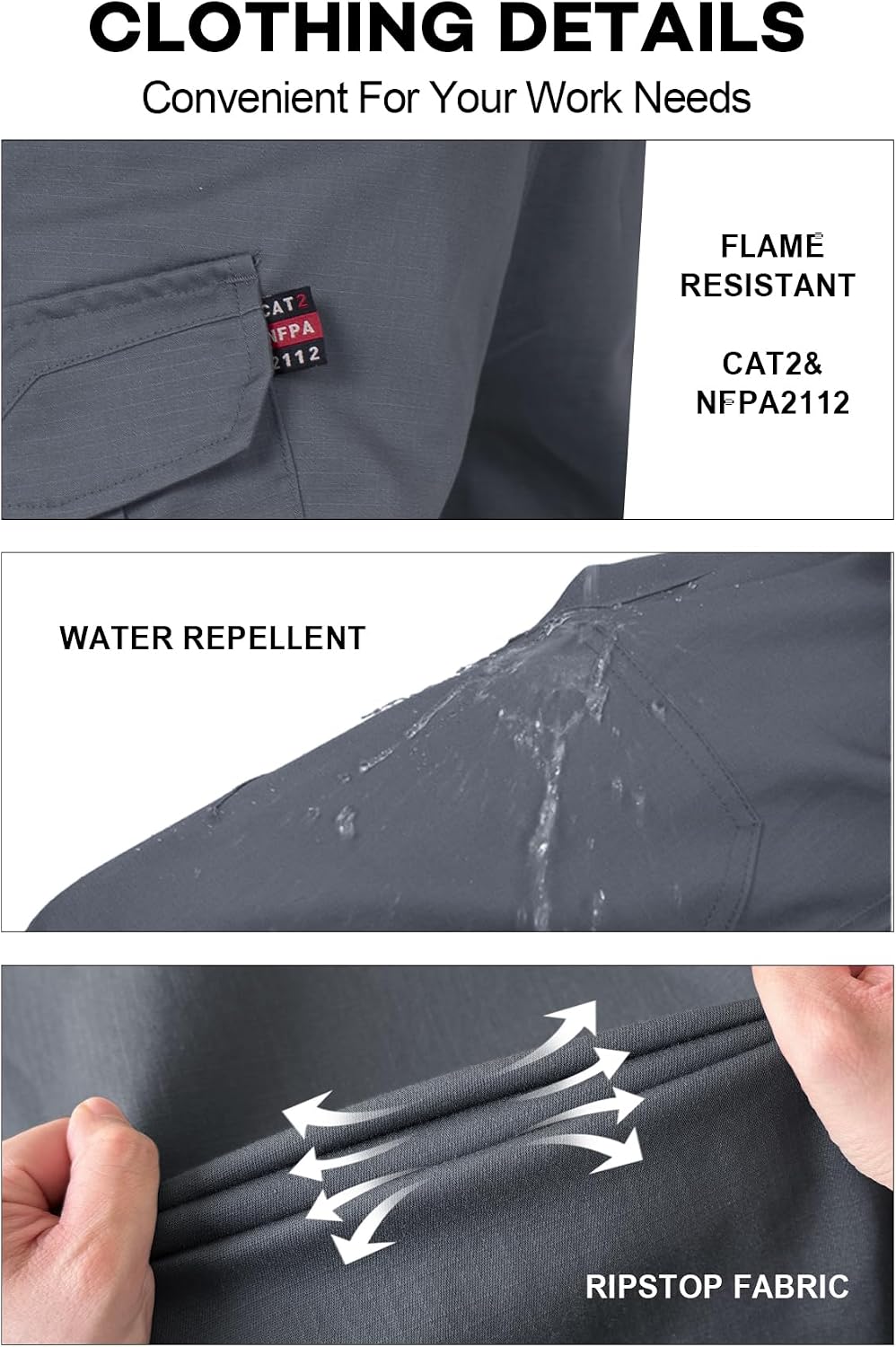 FR Pants for Men Strecth Ripstop Cargo Pants Lightweight Summer
