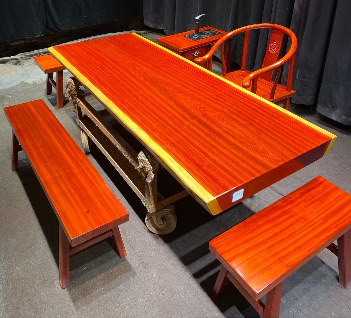 Slabstudiohongkong Live Edge Padauk Slab, Padauk Dining Table, Log Wood