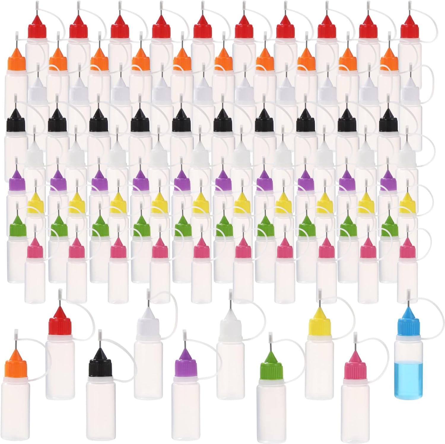 10 Ml Precision Applicator Bottles (100 Pcs), Fine Tip Squeeze Bottles for Crafts and DIY Projects