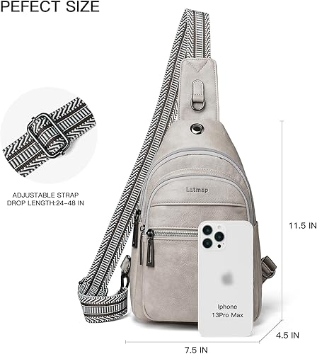 Miniatura 4 de Sling Bag For Women Faux Leather Small Casual Daypack Backpack Fanny Pack Crossbody Chest Bags Purse