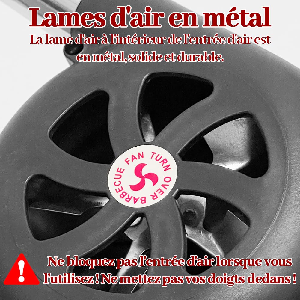Soplador de barbacoa,Sopladores portátiles de mano,Fuelle de encendido rápido Encendedor de cocina para barbacoa de carbón Outdoor Camping Picnic