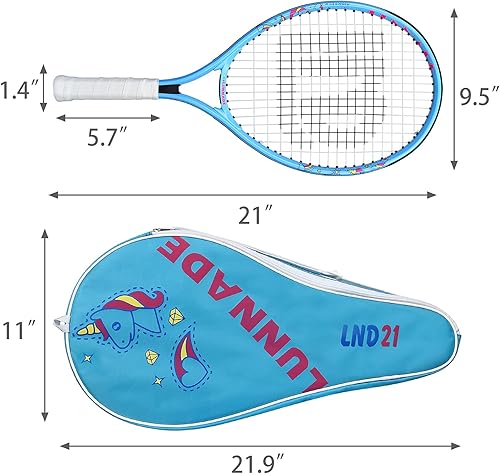 Miniatura 4 de Raqueta de tenis para niños y jóvenes, raqueta de tenis juvenil de 19212325 pulgadas con cubierta, adecuada para principiantes niños y niñas de 3 a