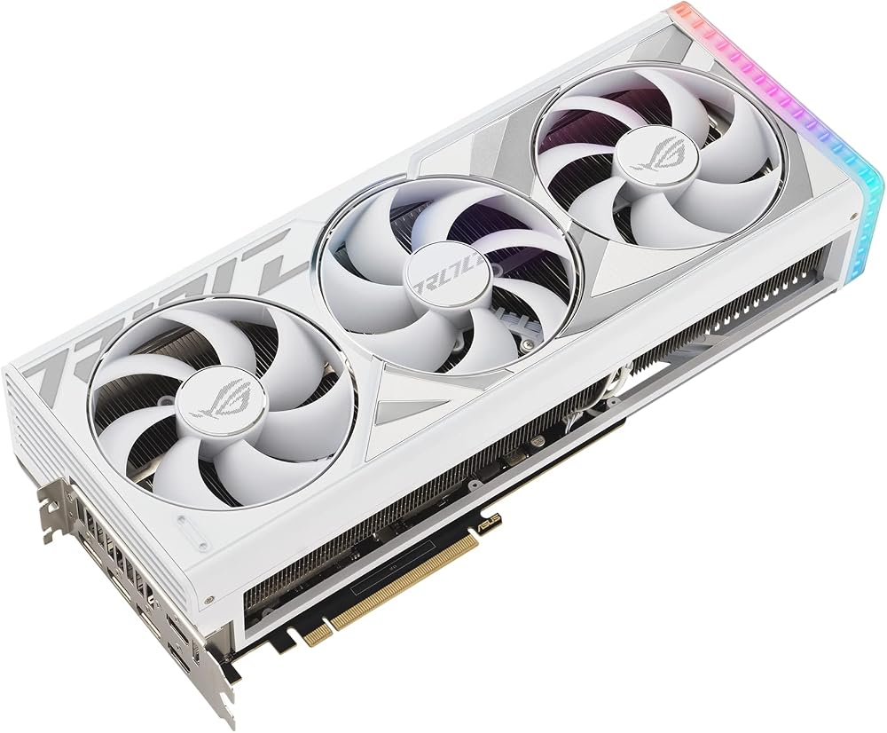 ASUS ROG Strix GeForce RTX 4090 White OC Edition Gaming Graphics Card (PCIe 4.0, 24GB GDDR6X, HDMI 2.1a, DisplayPort 1.4a), 3 Year Warranty
