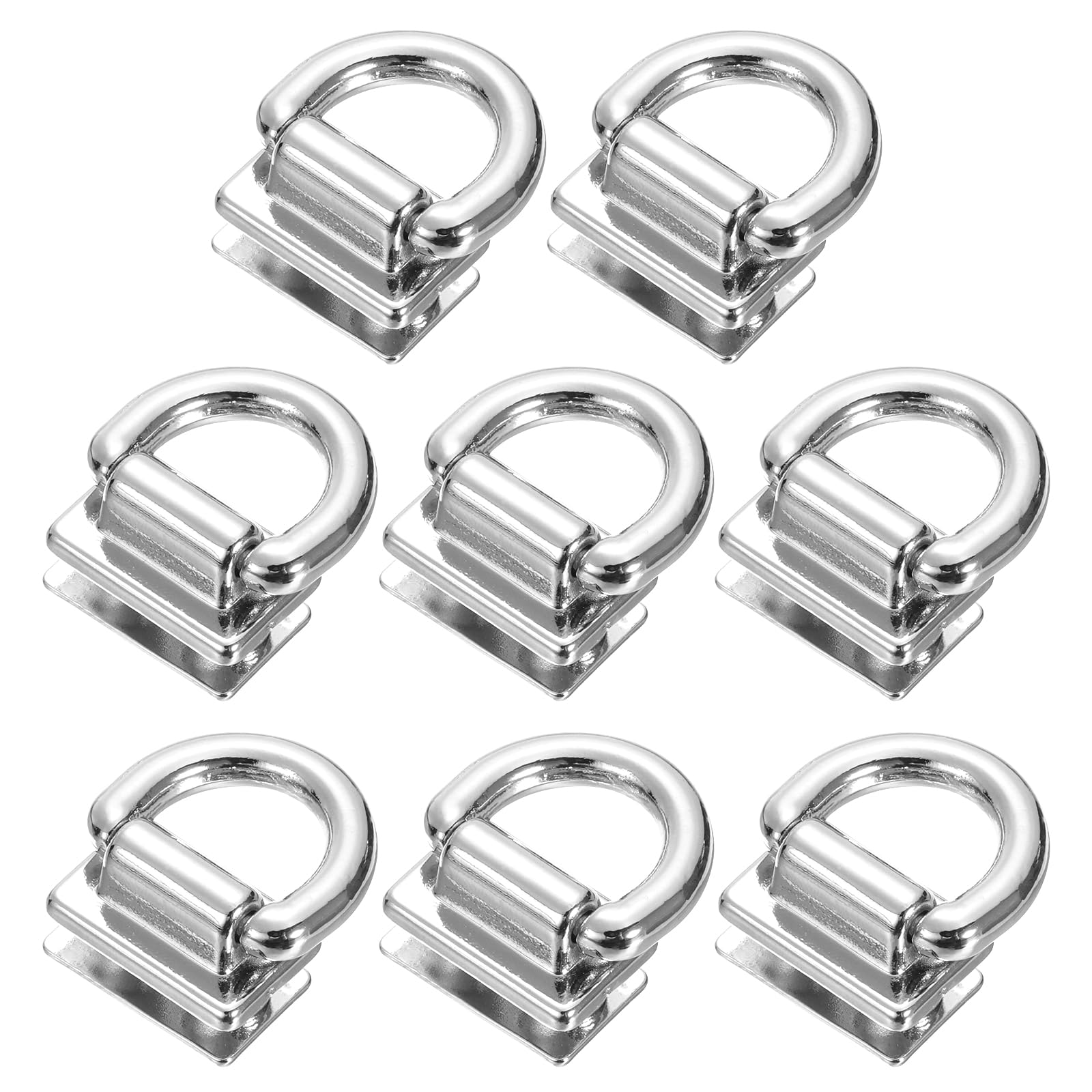 Uxcell Metal Bag Connector with D Ring, 8Pcs 18mm Purse Bridge Hanger Buckle with Screws for Purse DIY Key Chain Lanyard (Silver Tone)