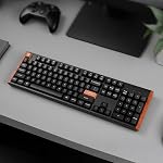 Keychron K10 HE Wireless Hall Effect Keyboard, Magnetic Linear Switch Hot Swappable, Adjustable Actuation Rapid Trigger Mode, Aluminum + Wood Frame, Full-Size Custom RGB for Mac Windows Linux - Black