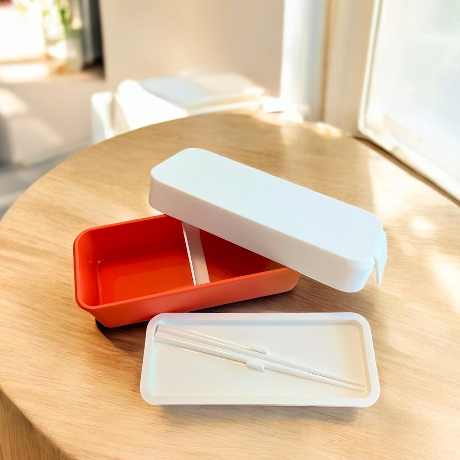 IPPINKA Takenaka Slim Bento Lunch Box - Orange - 500ml - Leak-Resistant Lid - Dishwasher-Safe - Microwave-Safe - BPA-Free - Made in Japan