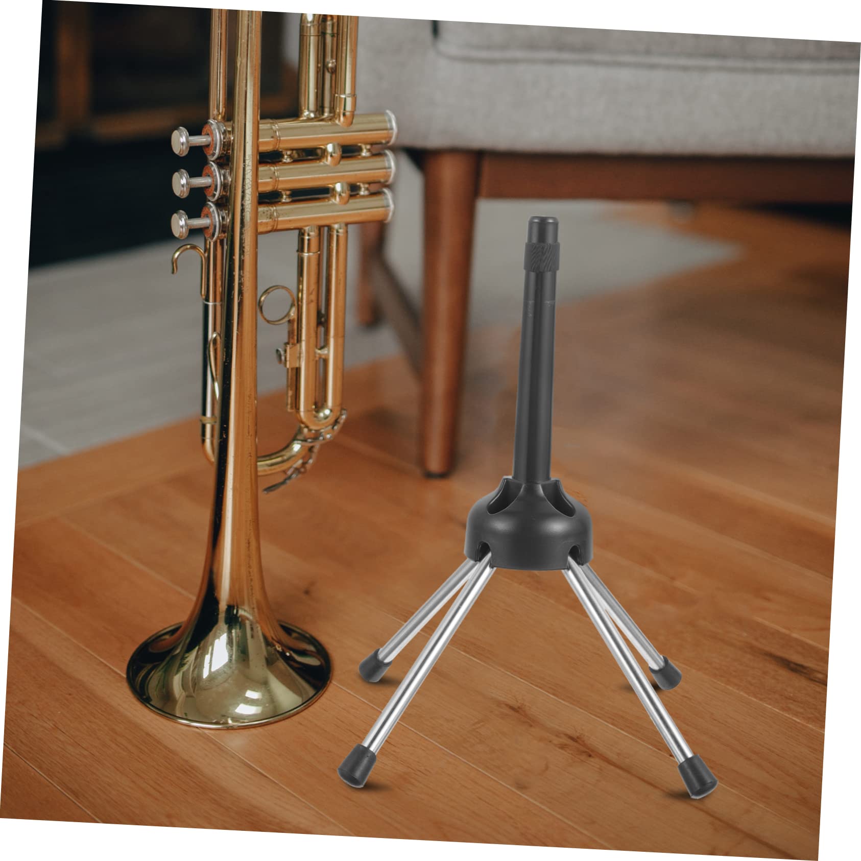 HEMOTON Folding Flute Stand Holder for Clarinet Saxophone Portable Instrument Rack Black