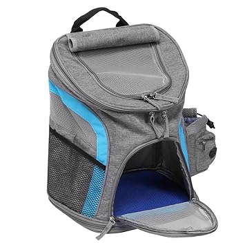 Pet Travel Bag, Cat Dog Wear Resistant Blue + Gray Folding Pet Carrier, for Travel Cat Carrying Bag Dog Backpack Outdoor(Blue+Grey)