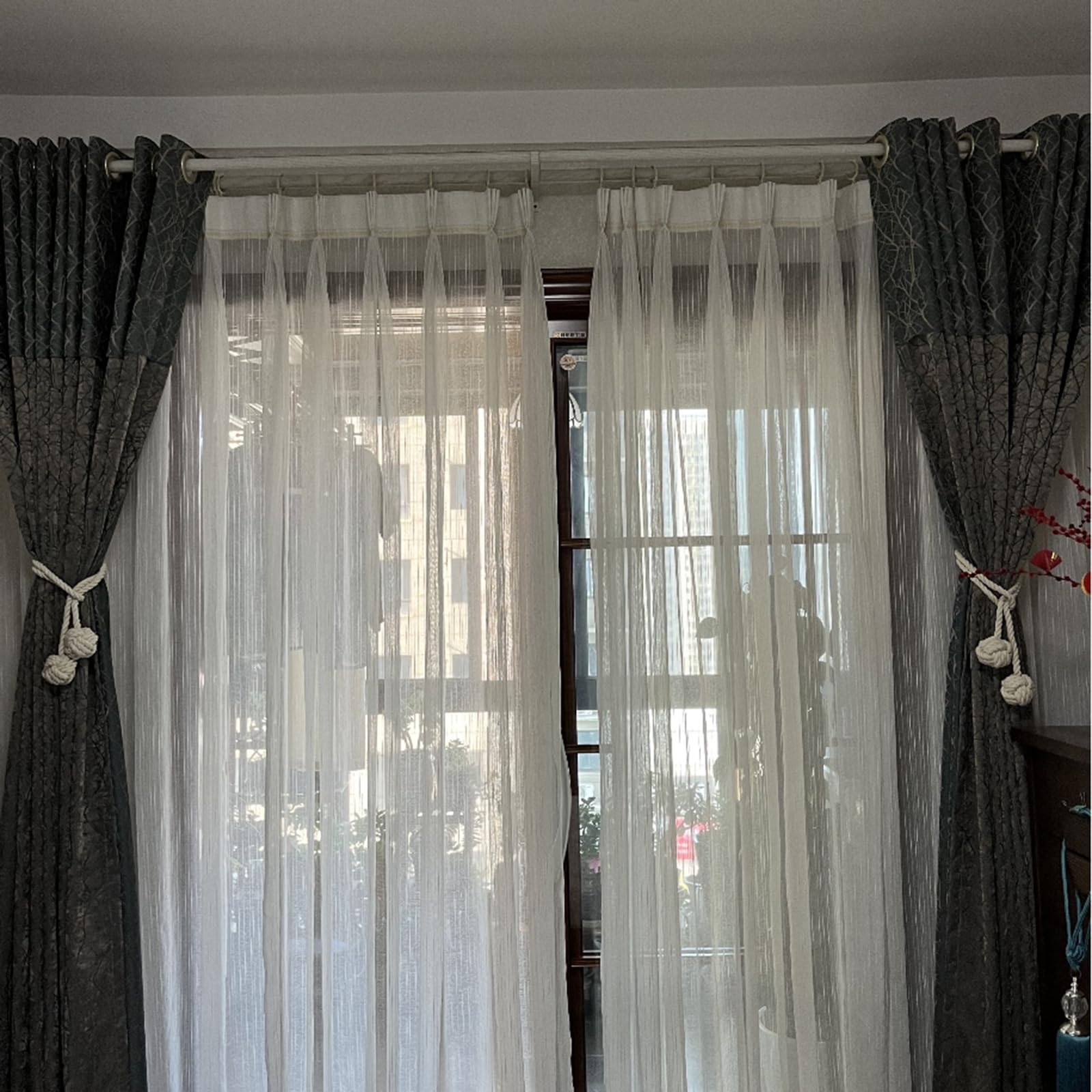 MAKNGRID – Hook Accessories Duty Curtain Decorative Tiebacks Curtain Indoor Heavy Farmhouse | & for | 2pcs Curtains Handmade Beige Holders Outdoor No Rope Rustic Drapery Holdbacks | Needed Knot Tie 4