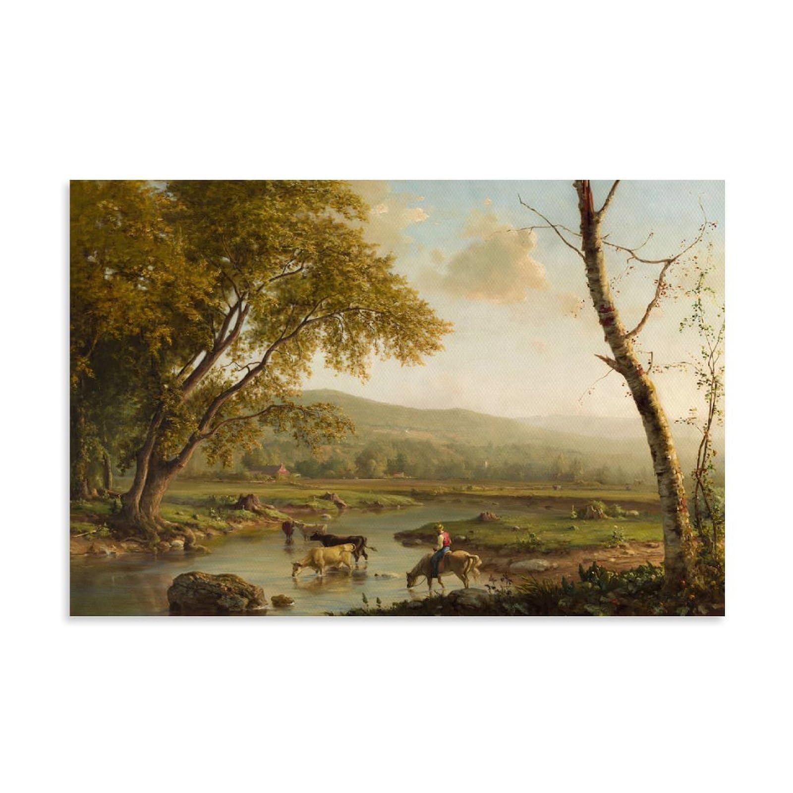 Affiche George Inness paysage pastoral impression sur toile ferme - 8
