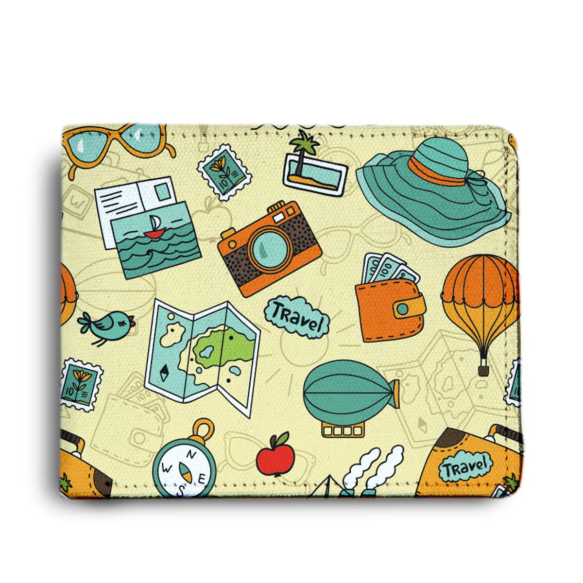Goa Travel Accessories Printed Pu Leather Wallet for Men's, Multicolor-image-41