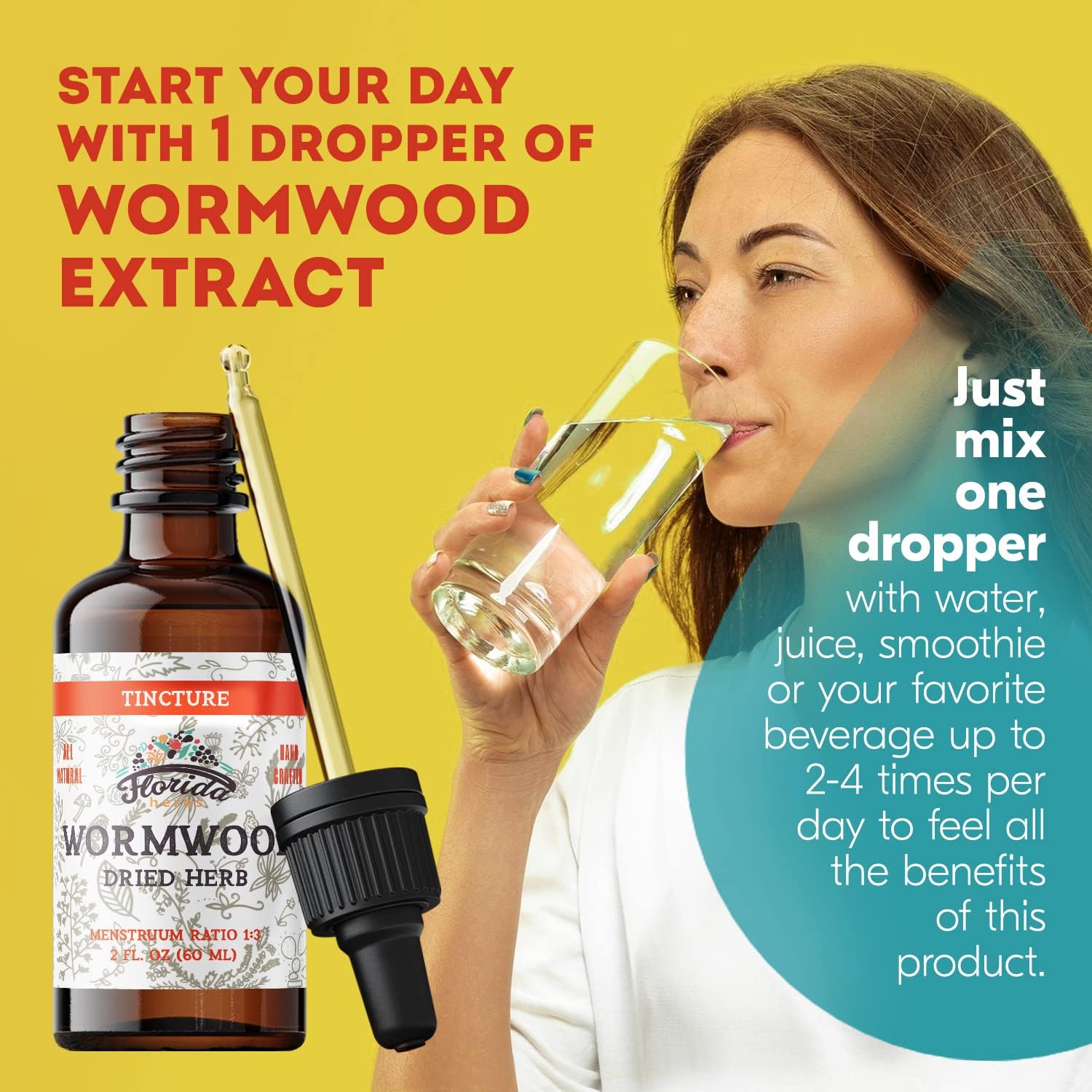 Wormwood Organic Tincture - Natural Intestinal Cleanse and Digestive Cleanse Supplement - Wormwood Herb Extract for Detox - Made in USA - 2 Fl Oz (Wormwood - 2 Fl Oz) - Image 2