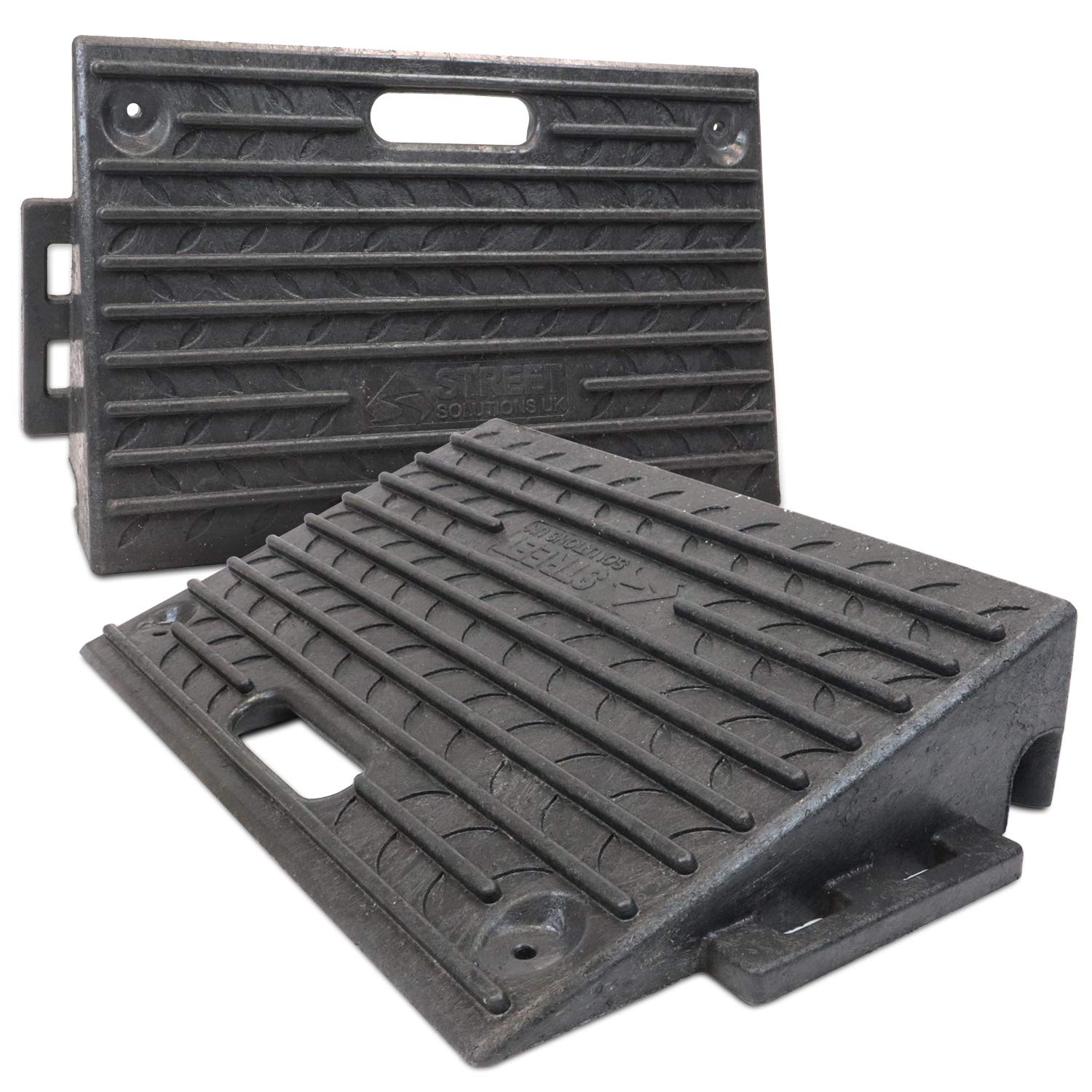 Rubber Driveway Curb Ramps x 2 Heavy Duty Portable Drive Ramps for