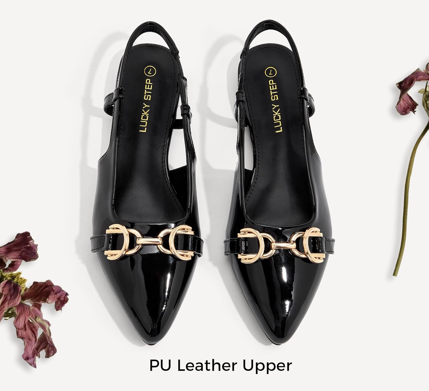 LUCKY STEP Women's Slingback Flats Pointed Toe Elegant Ballet Flat Comfortable Fashion Slip On Dressy Mule Sandals - Image 3