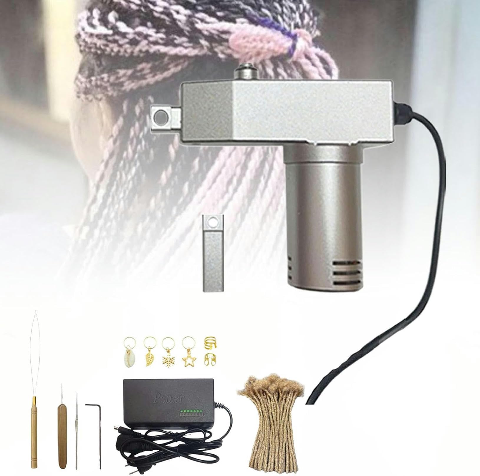 Machine à tresser les dreadlocks électrique pour cheveux humains et synthétiques