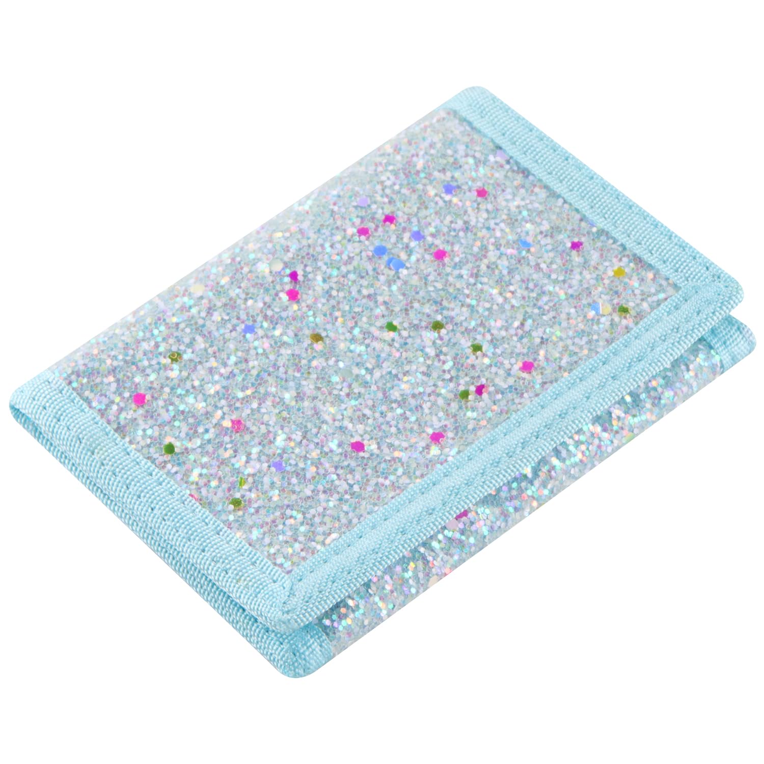 Lamiza Kids Wallet, Unisex-Kids, Canvas & Nylon, Tri-Fold, Magic Sticker, Luminous Blue, RFID-Blocking, Photo & ID Holder