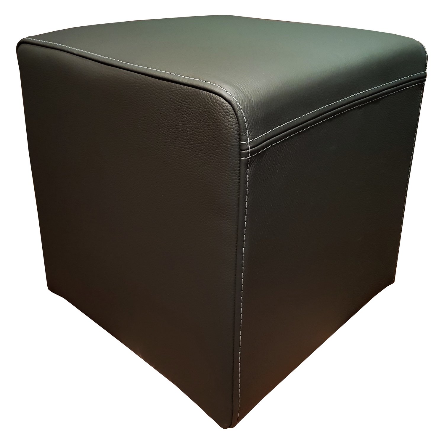 Ciemnoszary taboret z prawdziwej skóry 40 x 40 x 40 cm taboret do siedzenia ze skóry bydlęcej kostka do siedzenia taboret tapicerowany prawdziwa skóra Puff z ozdobnym szwem