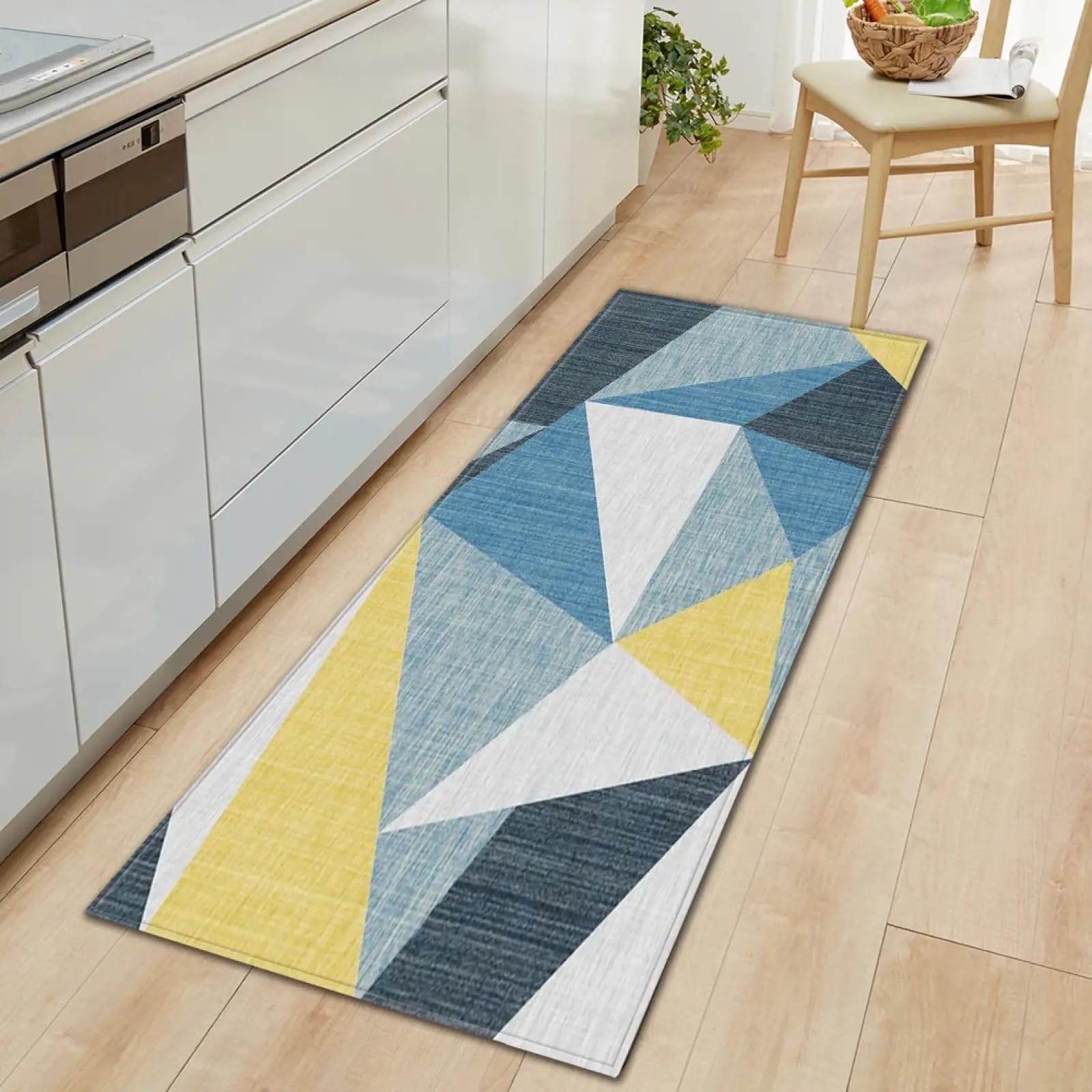 Alfombra geométrica 50x80cm antideslizante para cocina y suelo de hogar