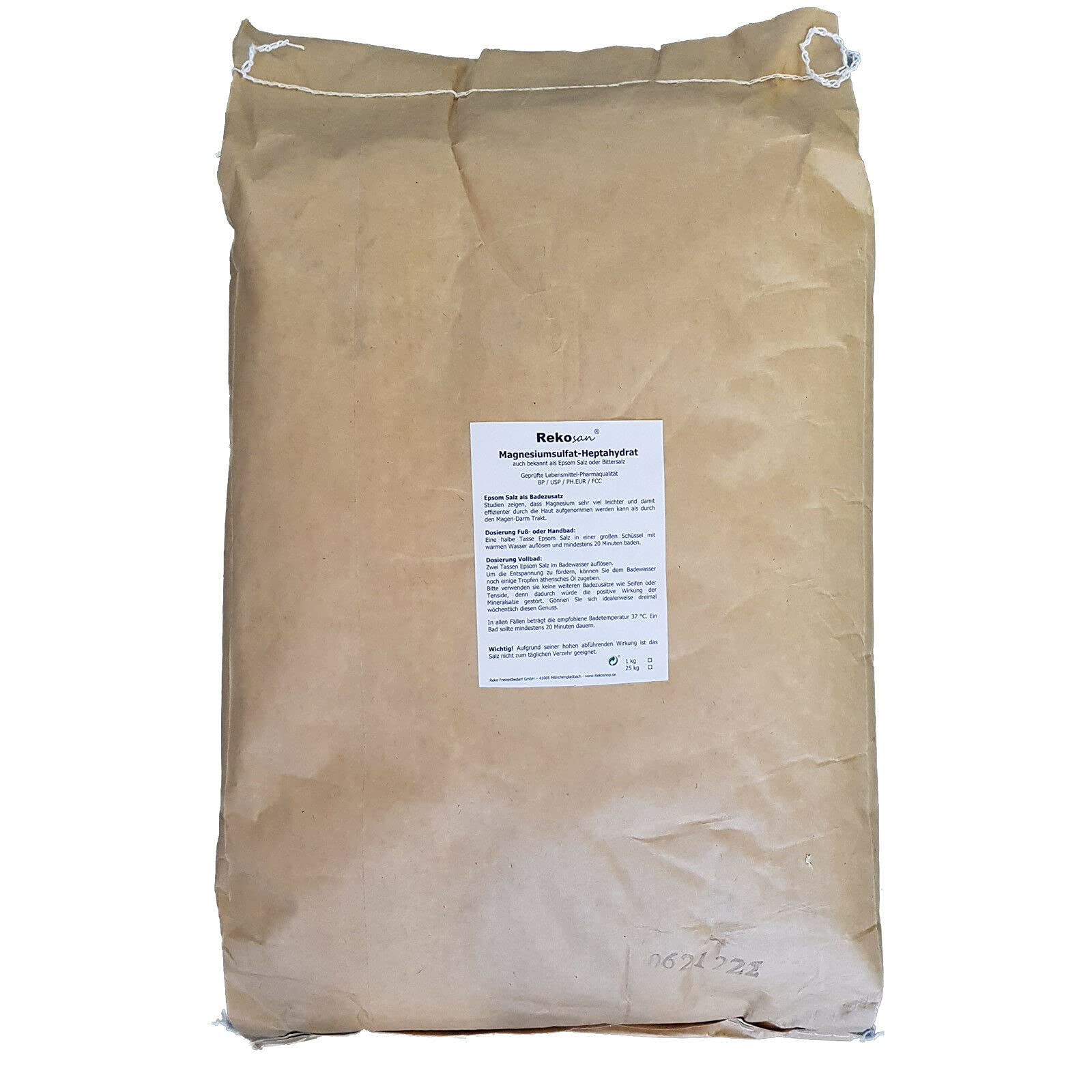 Magnesiumsulfat,Bittersalz, Epsom Salz, Lebensmittel-/Pharmaqualität 25 kg