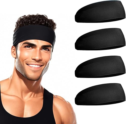 ZENSOUL Sports Headbands for Men, Sweat Bands Headbands Men, Moisture Wicking Workout Headband, Mens Headband Sweatband for Running, Basketball,