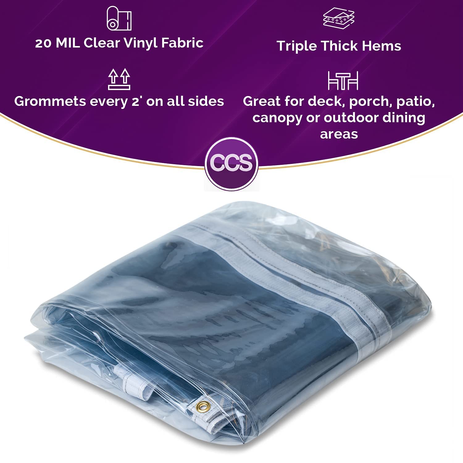 Buy HeavyDuty Waterproof Clear PVC Tarp By CCS CHICAGO CANVAS & SUPPLY