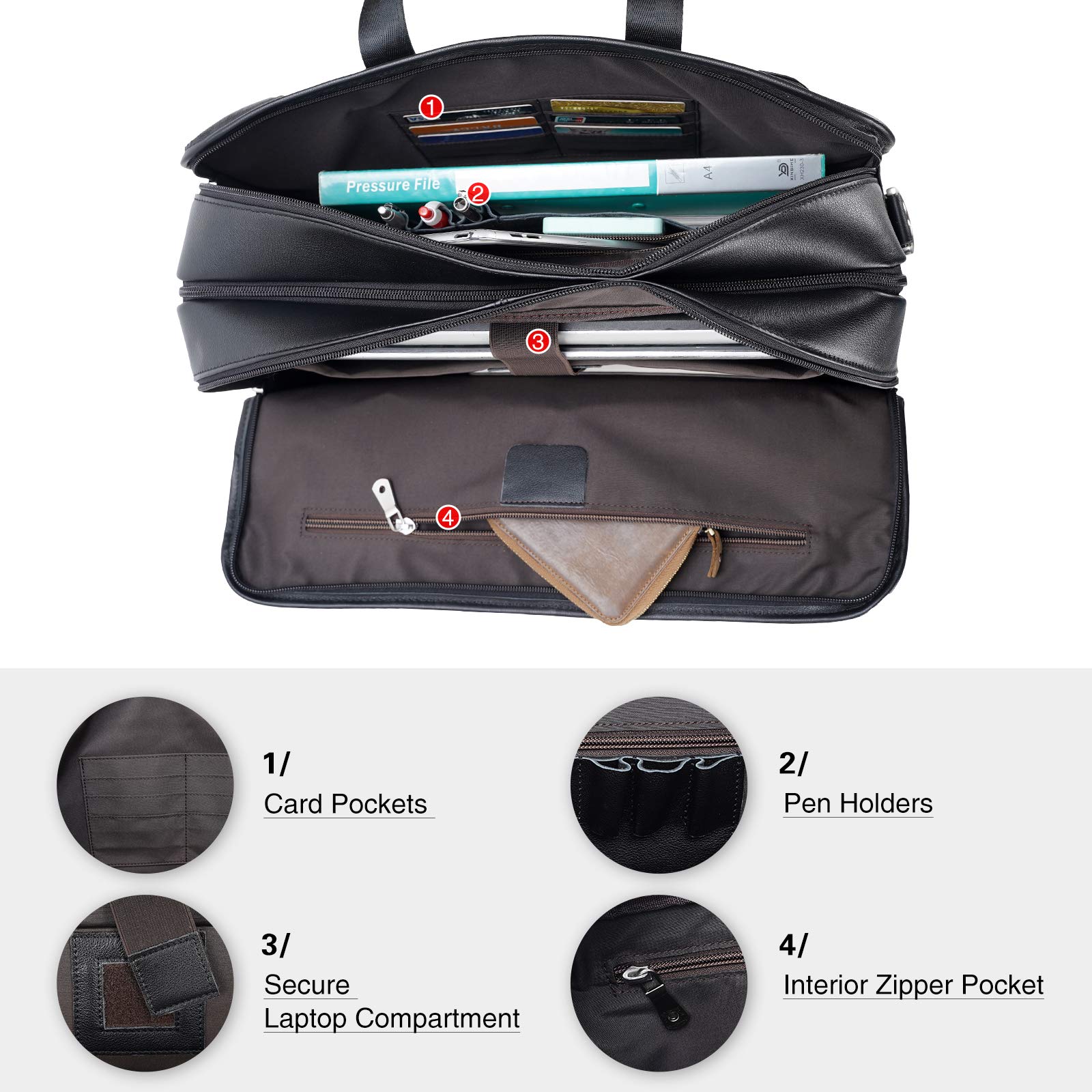 Amazon.co.jp: Polare メンズ 17インチ フルグレインレザー