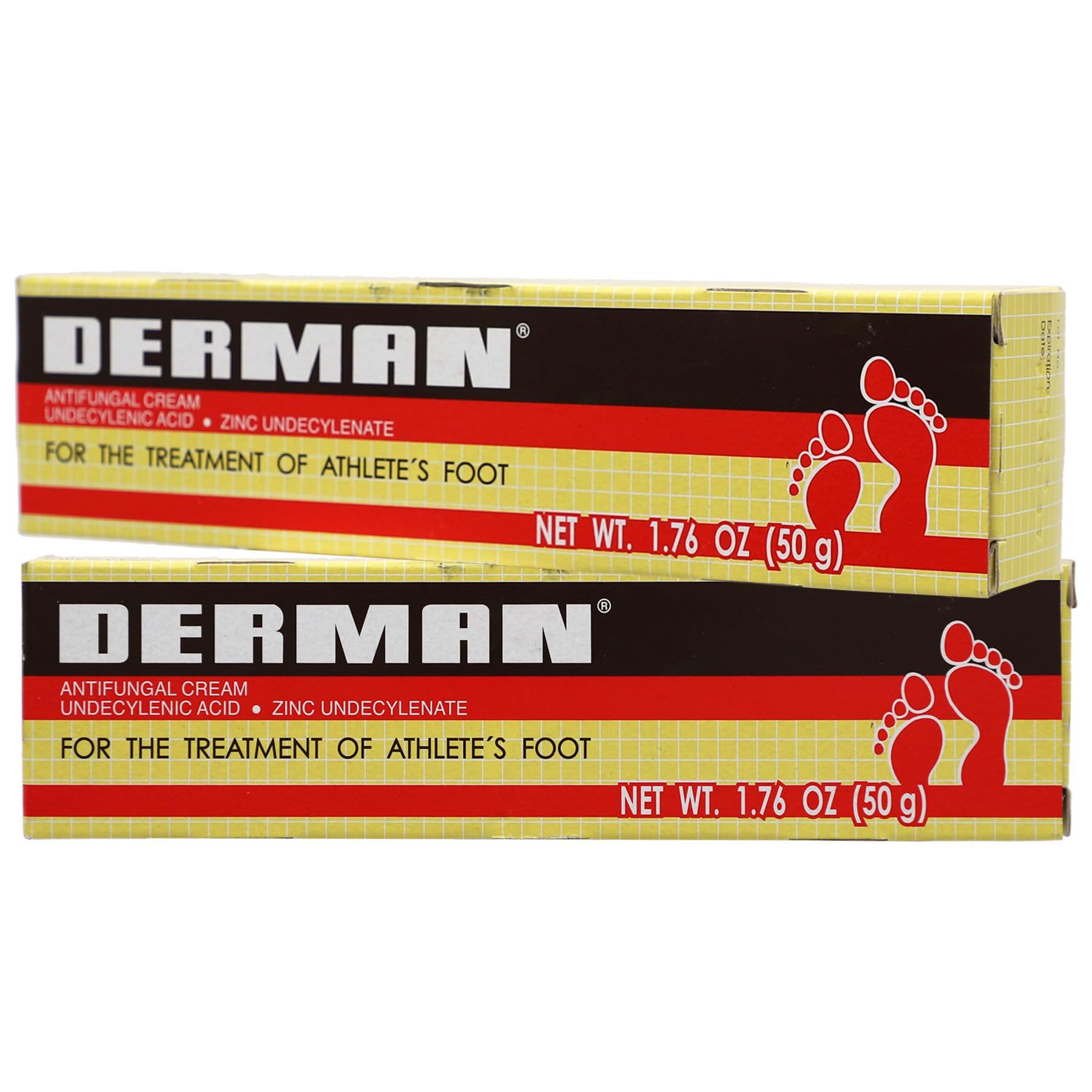 Crema Derman para el tratamiento del pie de atleta, paquete de 2 tubos de 50 ml cada uno