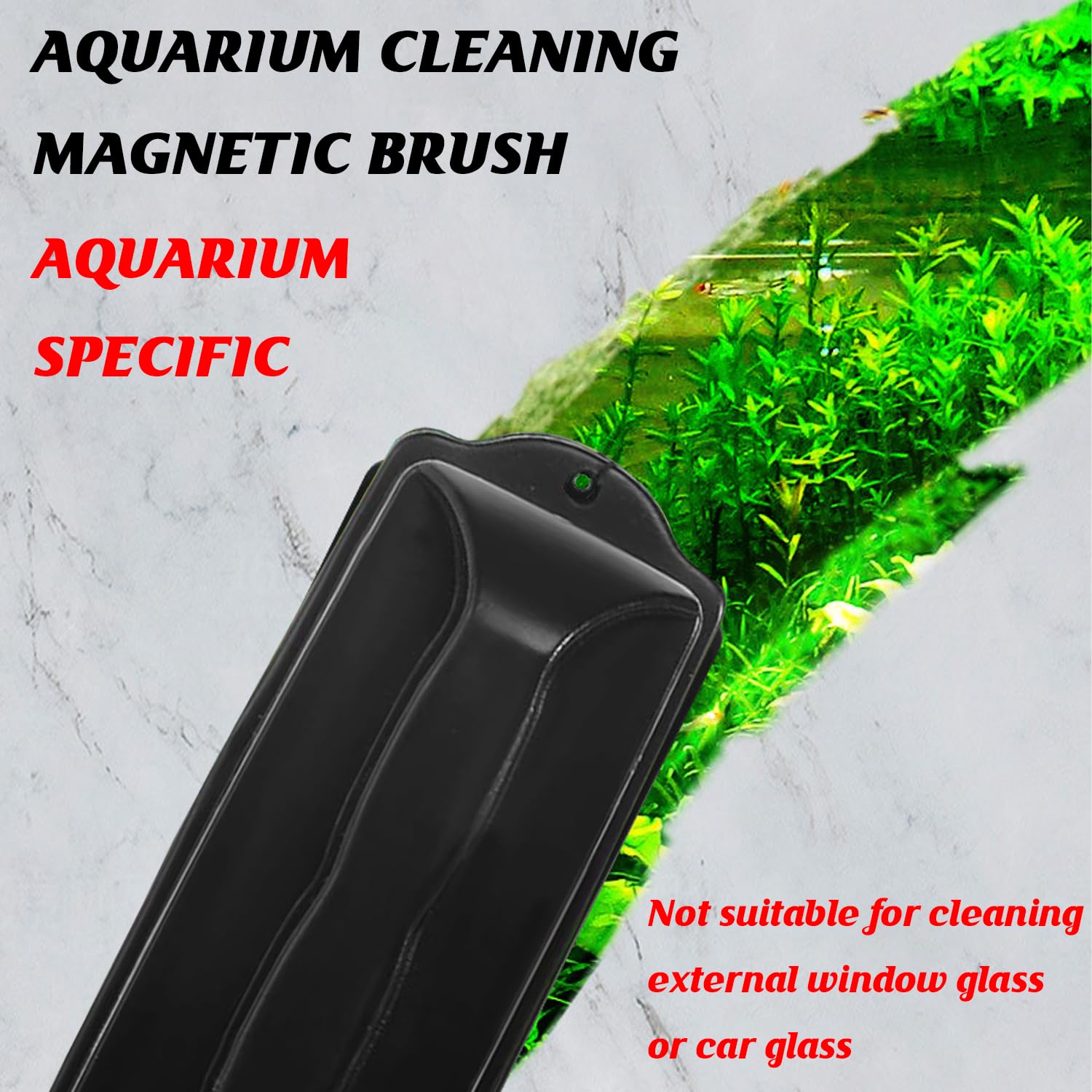 Brosse Magnétique Puissante pour Vitres D'aquarium,Aimant Nettoyage Vitre Aquarium,Accessoires pour Le Nettoyage des Aquariums,pour Verre Jusqu'à 10 mm D'épaisseur