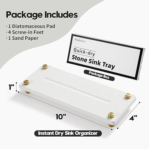 Miniatura 3 de Bandeja organizadora para fregadero de cocina, bandeja organizadora de fregadero de cocina, bandeja de encimera de baño de diatomita, tapete de