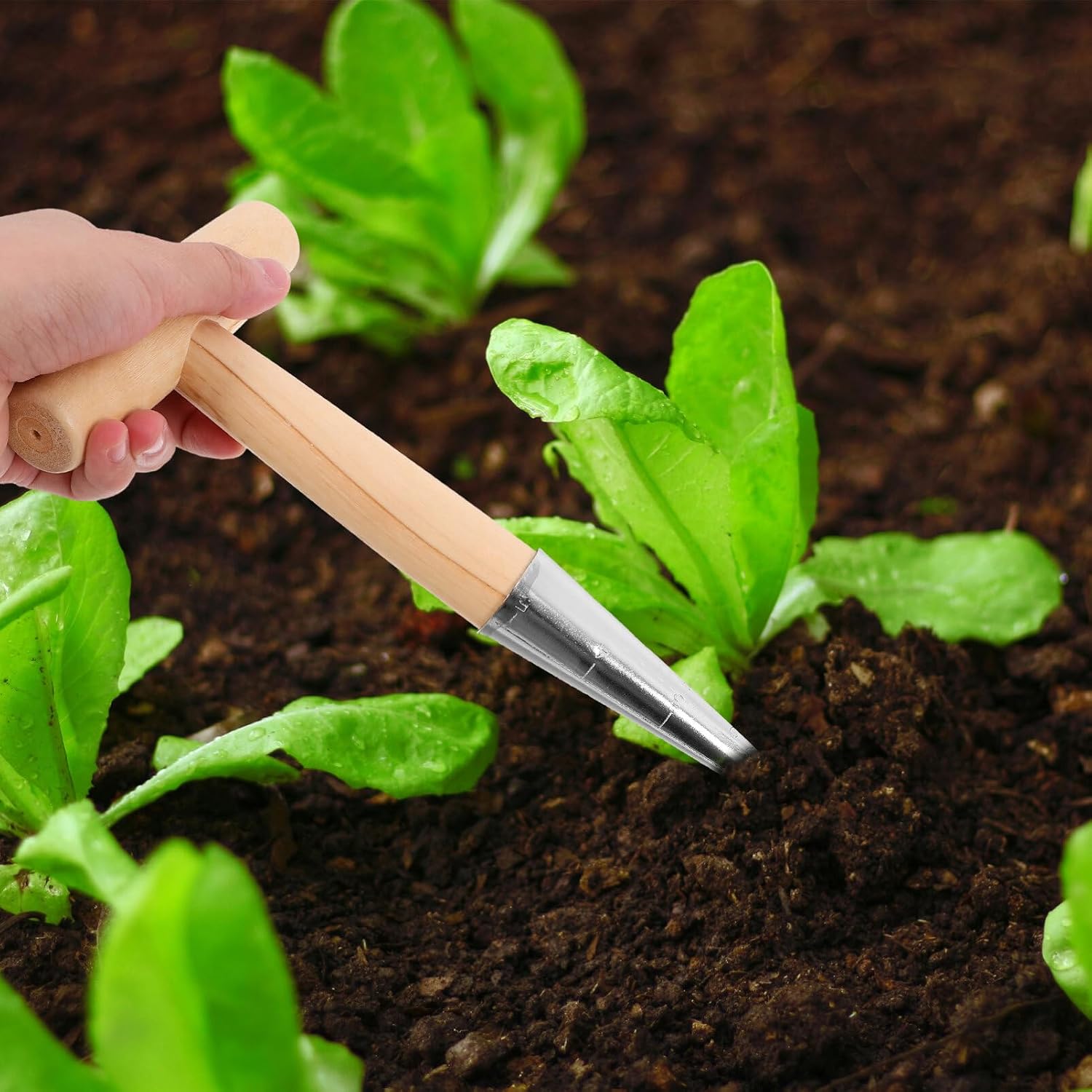 Milisten Garden Tool Handle Planter for Precise Hole Punching and Vegetables Essential Gardening Tool for Accurate Planting