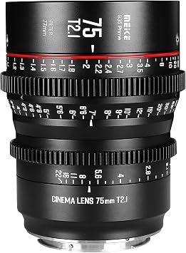 Meike 75mm T2.1 S35 Manual Focus Wide Angle Prime Cinema Lens for Canon EF Mount