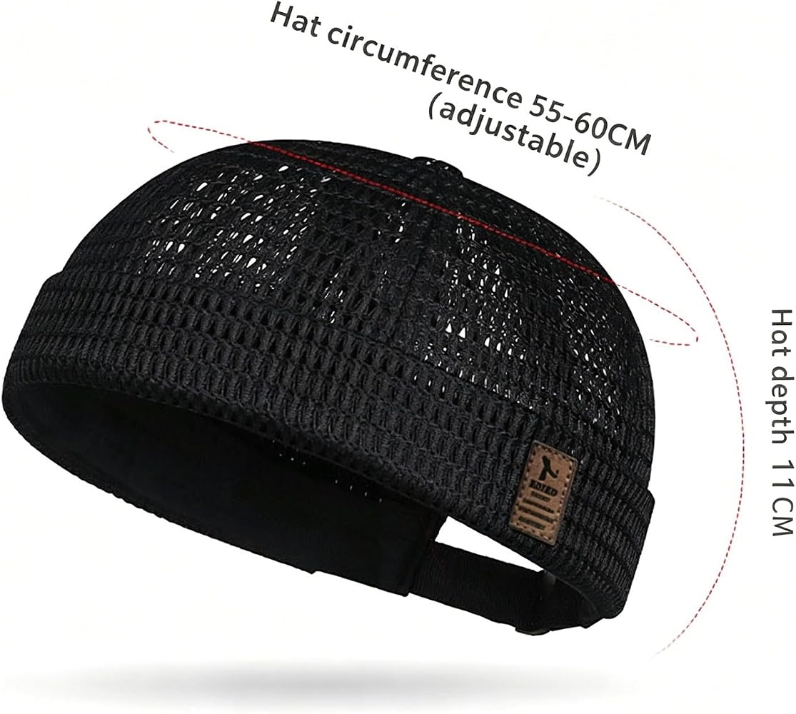 Breathable Brimless Hats for Men Summer Adjustable Cooling Mesh