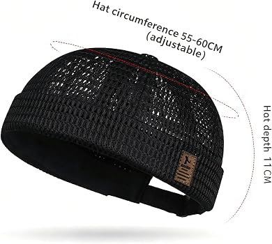 Breathable Brimless Hats for Men Summer Adjustable Cooling Mesh