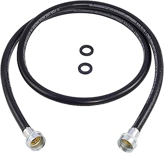 Eastman Washing Machine Drain Hose, 3/4 Inch FHT Connection, 5 Foot Black Rubber, 60323N