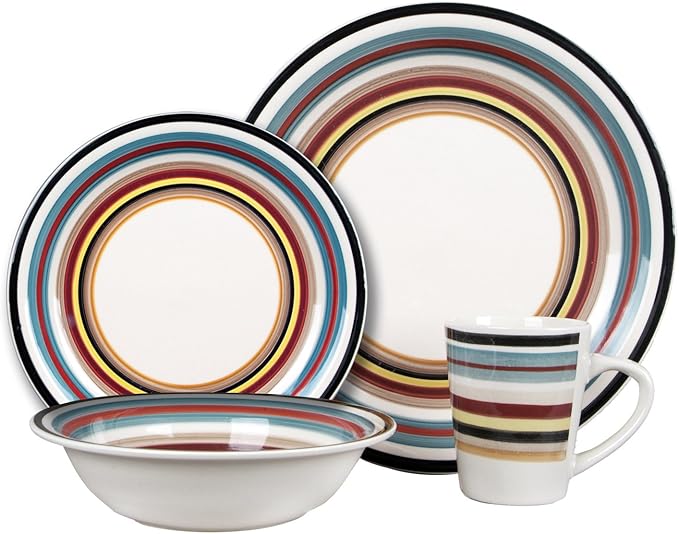 Gibson Sierro 16Piece Handpainted Stoneware Dinnerware