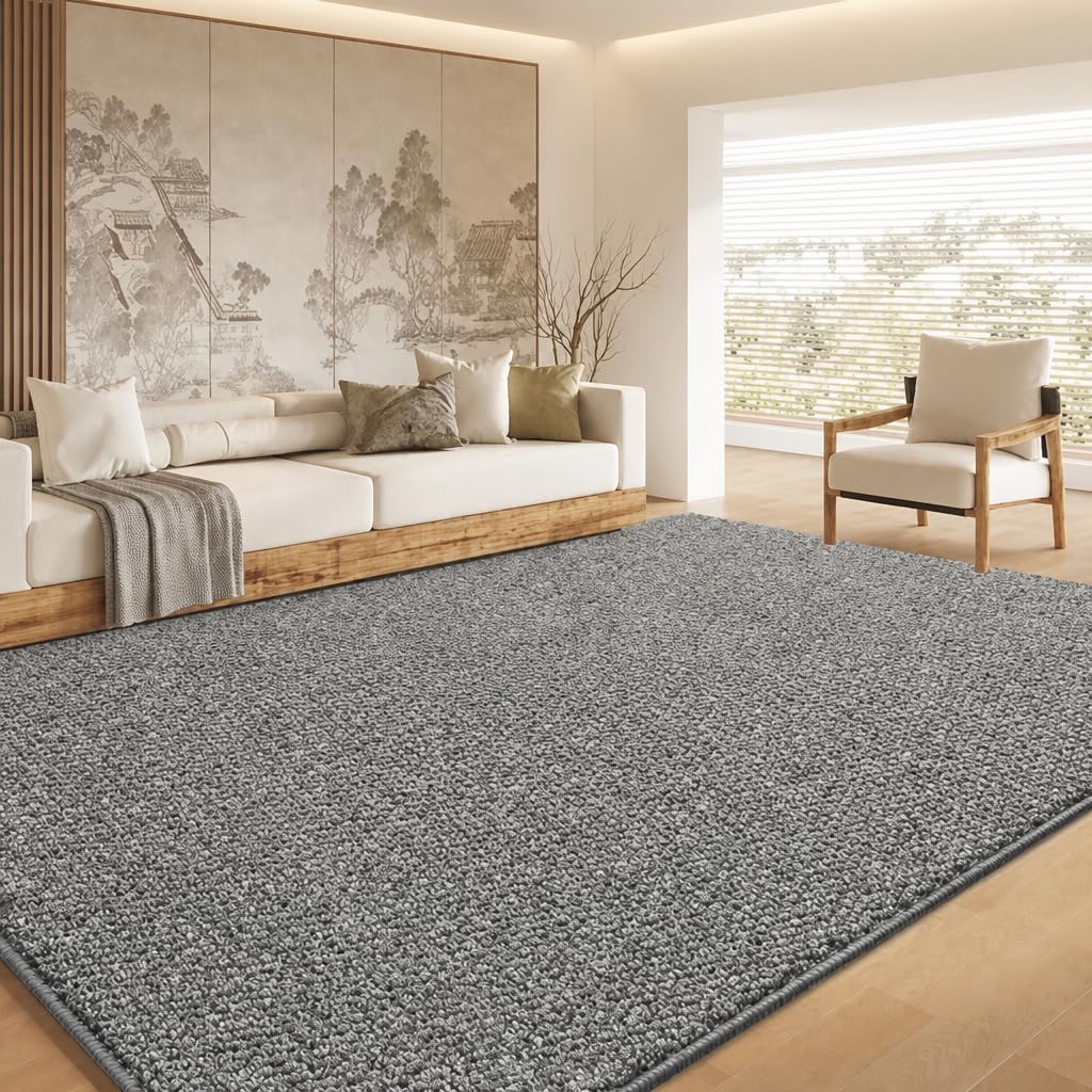Tappeto ultra lavabile, 7 x 12 cm, color crema, per soggiorno, camera da letto, sala da pranzo, casa, ufficio, sala giochi, impermeabile e antiscivolo (1,5 x 2,4 m)