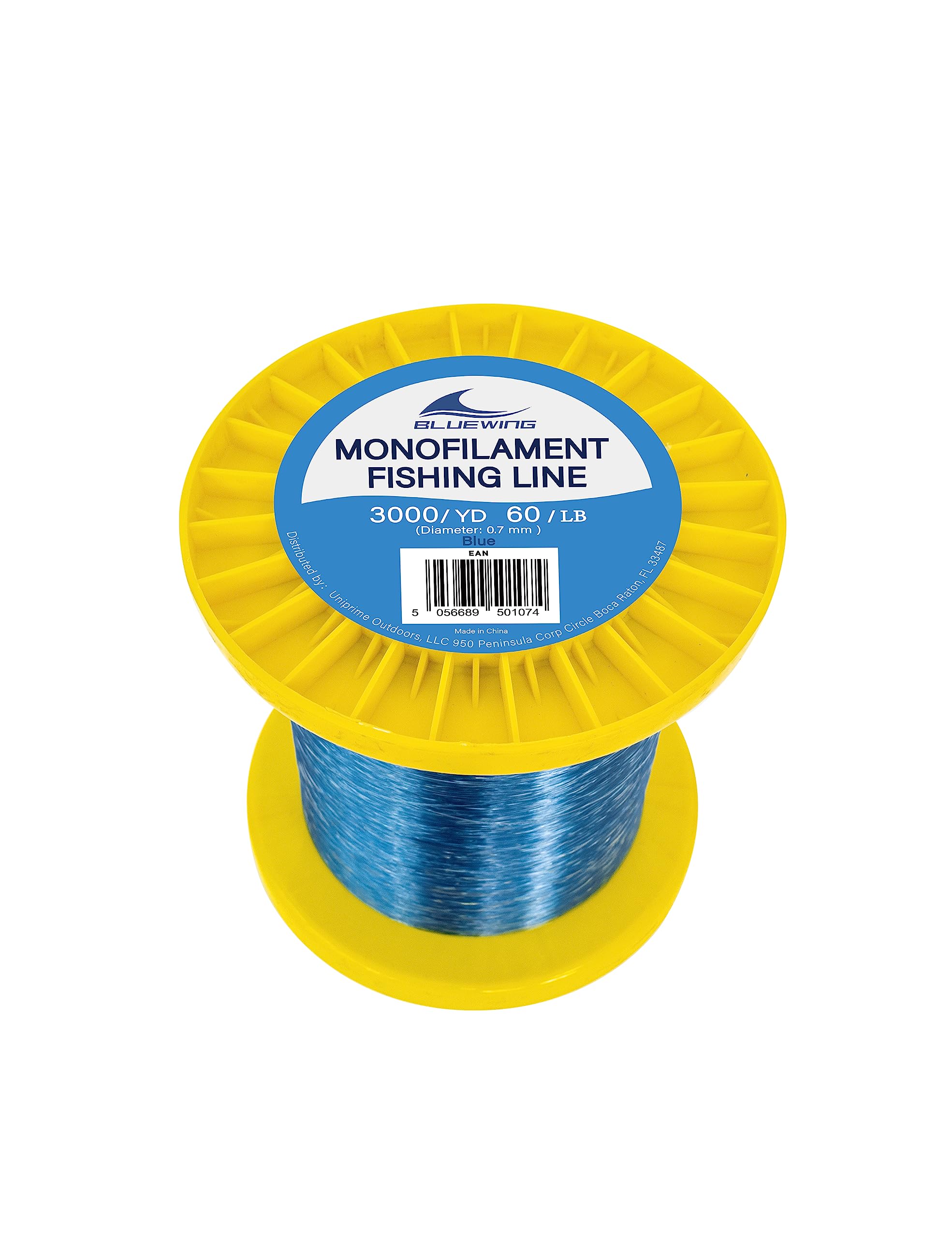 BLUEWING 3000 yd Monofilament Fishing Line 3000 Yard Spool Invisible Thin Diameter Fishing String 3000-yards Mono Fishing Line, Dia.0.7mm*3000 Yard*60LB, Blue