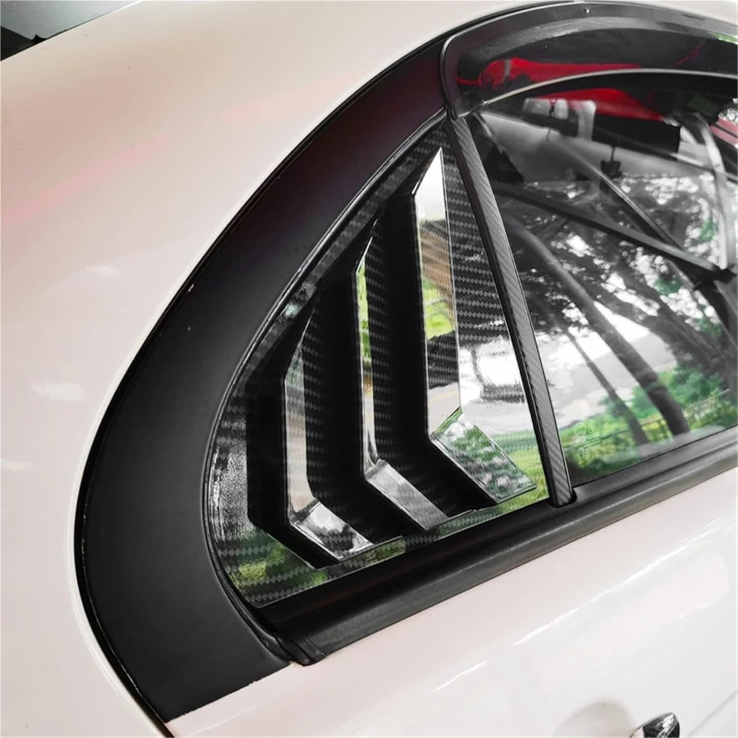 Compatible for Mitsubishi Lancer 08-15 EVO X Car Door Side Wing Rear Corbon Look Window Pad 2pcs