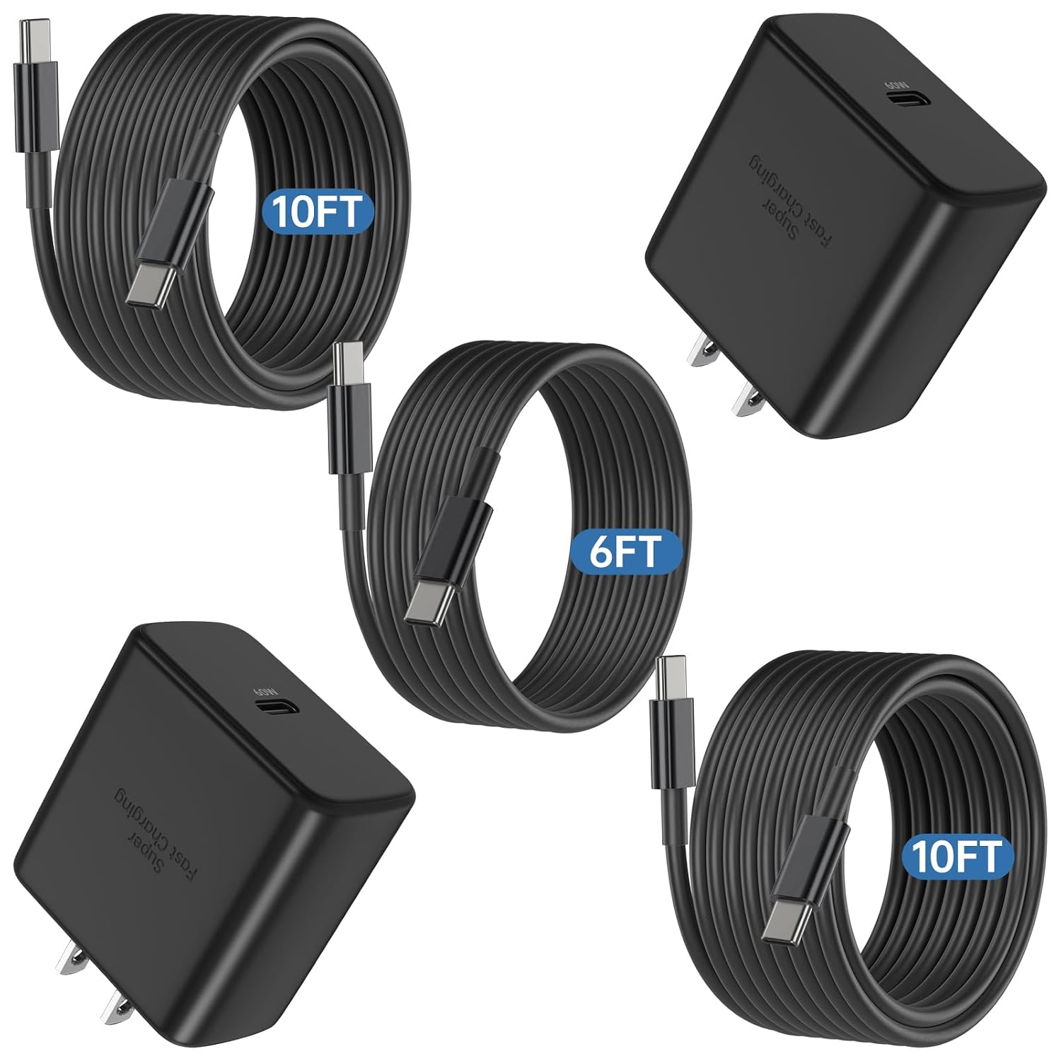 45W USB C Super Fast Charger and 10ft Type C to C Charging Cable Cord Long, USB C Wall Charger Block Adapter Plug for Samsung Galaxy S26/S25/S24 Ultra/S23+/S22 Plus/S21/S20/iPhone 17 16 15 Pro Max