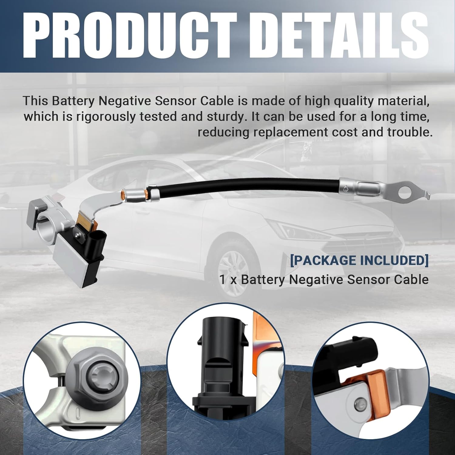 Battery Negative Sensor Cable Compatible With Hyundai Elantra for Kia Soul 2017-2019 Replace for 37180-B2500 37180F2500