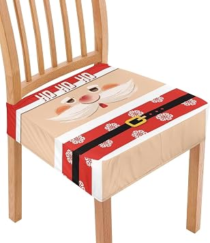 Santa Hoho Dinning Chair Covers Seat Covers for Dining Room Chairs Christmas Chair Seat Covers Protector Home Stretchy Chair Seat Cushion Slipcovers Dust-Proof Cushion Covers