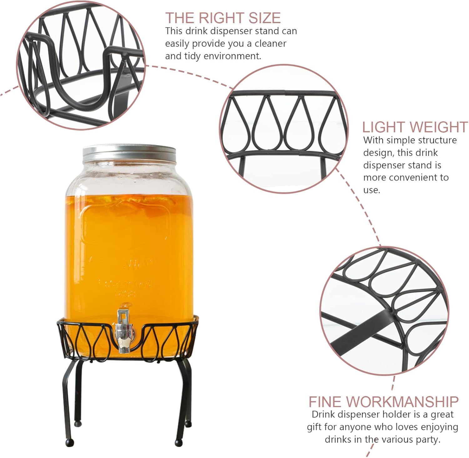 UPKOCH Drink Container Holder Stand Sturdy Metal Beverage Bucket Rack for Wine and Beer Dispenser Portable Capacity Lightweight Design for Parties and Events