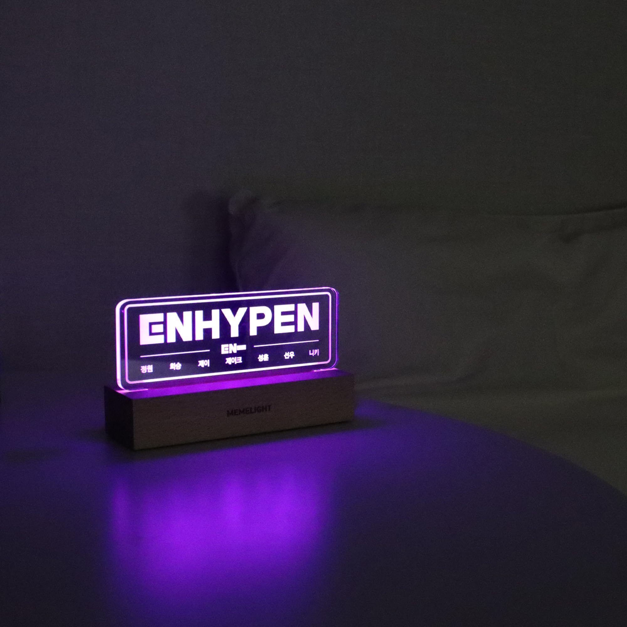 Enhypen Night Light, Kpop Merchandise, Korean Idol Lamp for Engene, 7RGB Color, Dimmer, 8.3 x 4.2 x 1.7