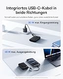 Baseus FC11 Powerbank Compact 45W 20000mAh avec 2 Câbles USB-C Intégrés, CCC Certifiée Batterie Externe PD Charge Rapide, Mini Power Bank pour iPhone 17/16/15 Pro Max, Samsung Galaxy S25/S24, Noir - 8