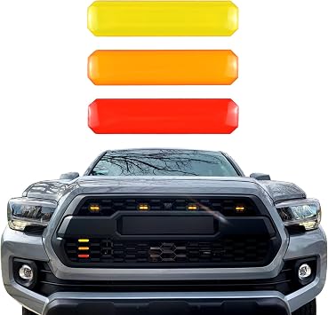 Boigoo 3-Color Stripe Grille Emblem Badge Sticker Yellow/Orange/Red