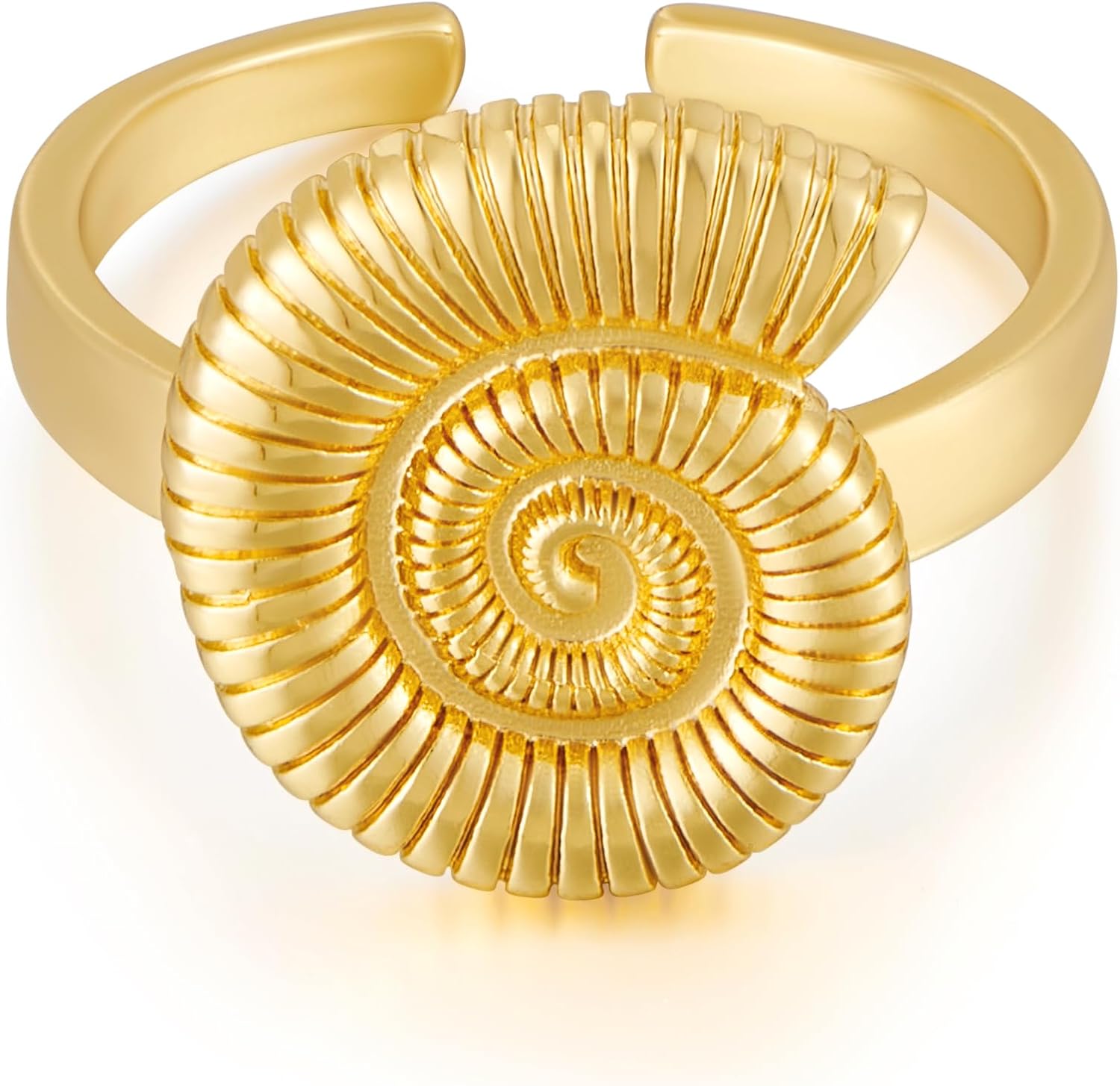 Gold Seashell Ring for Women Gold Plated Trendy Starfish Open Ring Summer Beach Jewelry