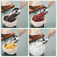 Vista 5 de Cuchara de hielo de acero inoxidable, mini cuchara para congelador, resistente, apta para lavavajillas, 5 onzas