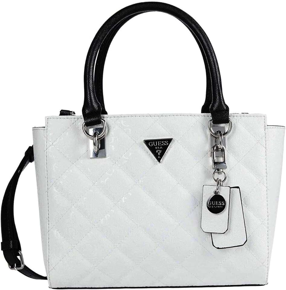 guess white handbag